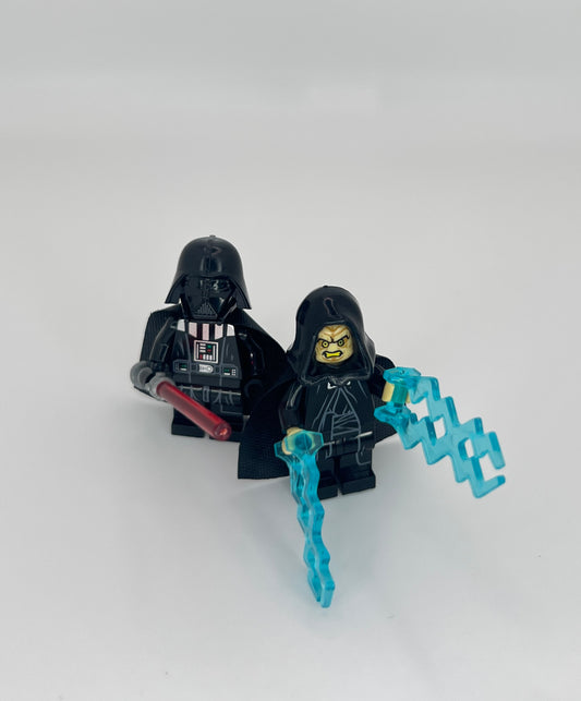 Darth Vader & Emperor Palpatine Minifigure Bundle – Sith Lords with Cape, Hood & Lightning