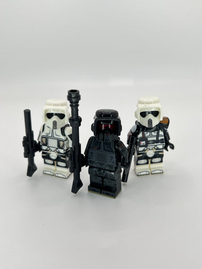 Scout Trooper Bundle – Standard, Captain & Shadow Variant – 3 Minifigure Set