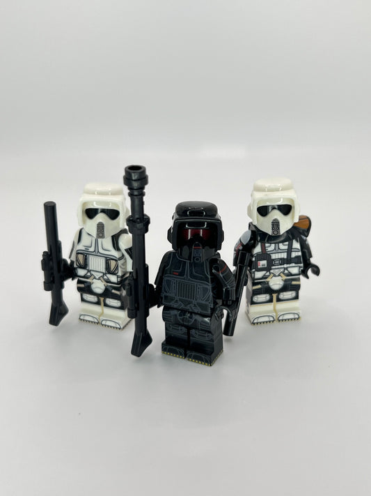 Scout Trooper Bundle – Standard, Captain & Shadow Variant – 3 Minifigure Set