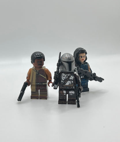 Mandalorian Minifigure Bundle – Din Djarin, Greef Karga & Cara Dune – 3 Figure Set