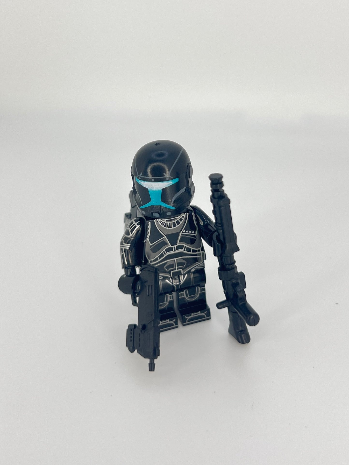 Omega Clone Commando Black Dark Armour Star Wars Custom Minifigure